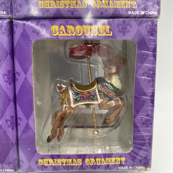 Set of 8 Costco Carousel Animal Christmas Ornaments Merry Go Round SEALED - Picture 9 of 15